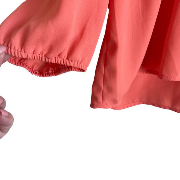 Appraisal Women Top 2X Peach Flowy High Low Hem Fairy‎ Pastel Office Travel - Picture 6 of 12